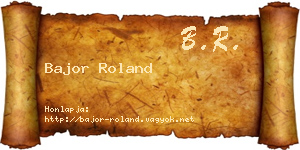 Bajor Roland névjegykártya